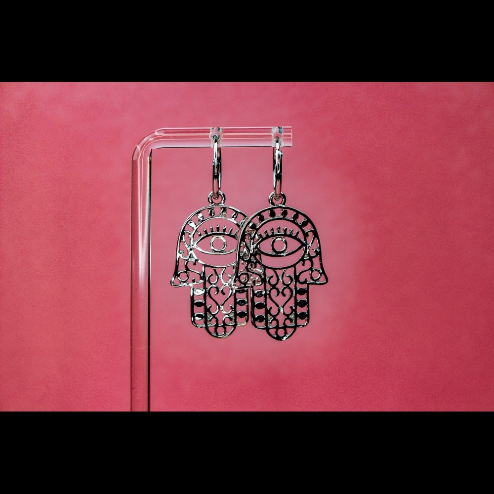 Khamsa Hamsa Evil Eye Dangle Earrings